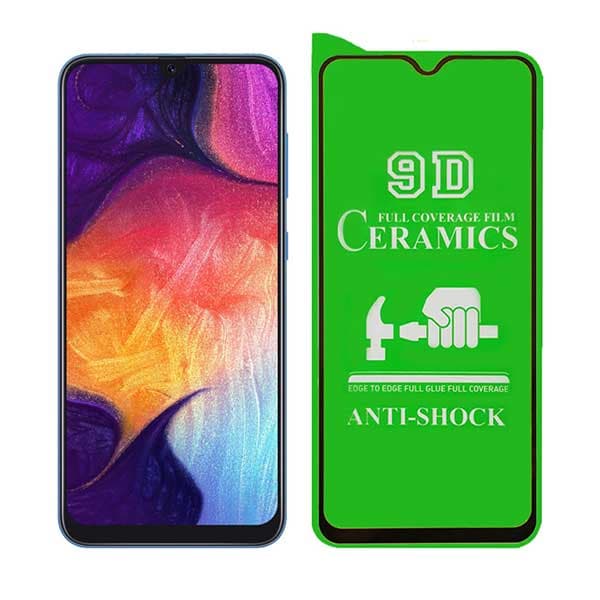 گلس سراميكى ceramics glass samsung A40 تمام صفحه و تمام چسب